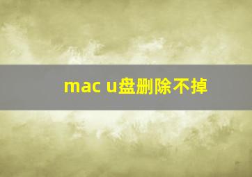 mac u盘删除不掉